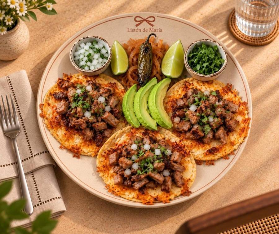 Tacos con costra de queso